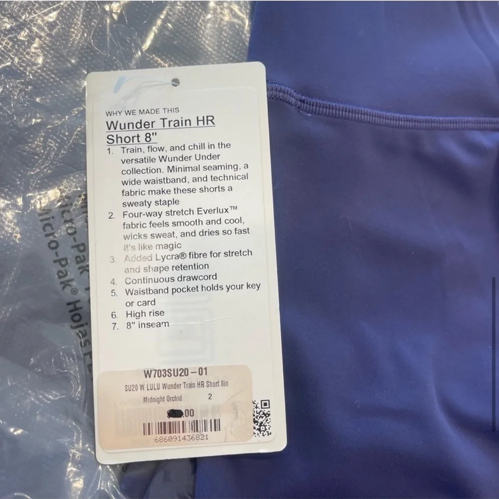 NWT Lululemon Wunder Train High Rise Short 8